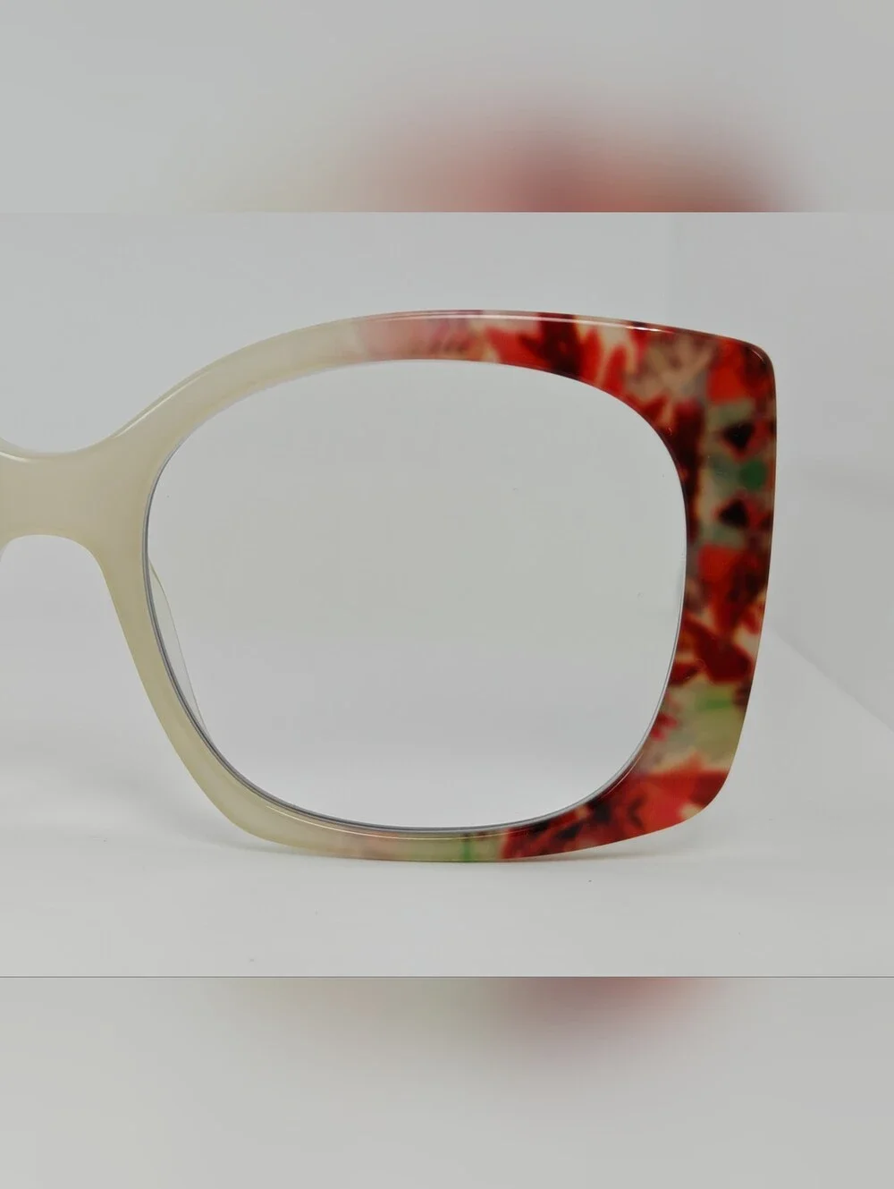 Amaryllis. Red Floral Women's Frame. Large Acetate.